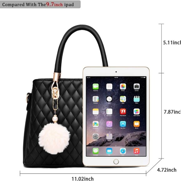 Womens Leather Handbags Purses Top-handle Totes Satchel Shoulder Bag for Ladies - Picture 3 of 7